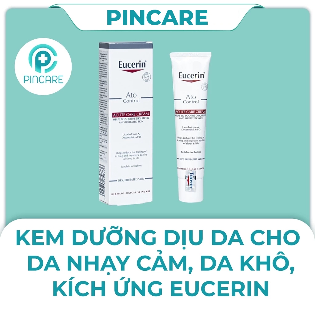 Kem dưỡng da Eucerin Ato Control Acute Care 40ml cho da khô, da nhạy cảm, da kích ứng-Hàng chính hãng - PinCare