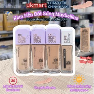 Kem nền bắt sáng Superstay Lumi Matte 30H che phủ siêu nhẹ mặt Maybelline New York 35ml [MỚI]