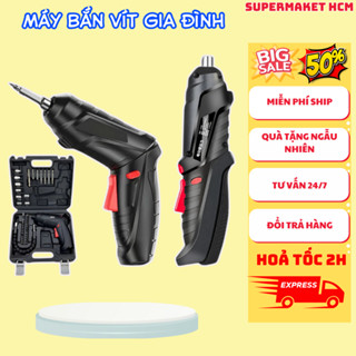 Máy Khoan Vít Cầm Tay Máy Bắn Vít Pin MiNi Đa Năng 47 Phụ Kiện Bắt Vít 2 Chiều Tặng Kèm Sạc Và Hộp Đựng