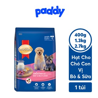 [1.3kg-2.7kg] Hạt Smartheart Puppy Cho Chó Con Vị Bò & Sữa