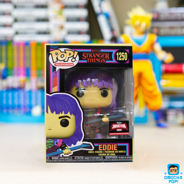 Mô HÌnh Chính Hãng Funko Pop TV: Stranger Things - Eddie Blacklight #1250 Tem Targetcon