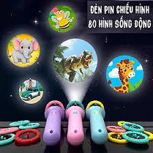Đèn pin chiếu hình 80 nghộ nghĩnh 3d sắc nét cho bé