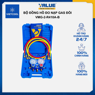 Bộ đồng hồ đo nạp gas đôi VALUE Model VMG-2-R410A-B (có dây)