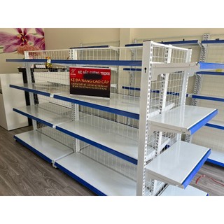 Kệ siêu thị đôi { Cao 1m2 x dài 1m2 x 4 tầng } kệ siêu thị giá rẻ