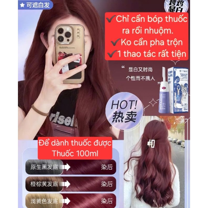THUỐC NHUỘM TÓC MÀU ĐỎ LỬA THẢO DƯỢC HÀN QUỐC