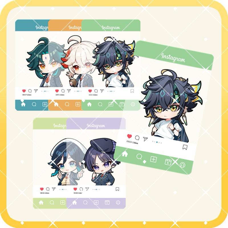 (Hàng artist Việt Nam AENA) Card Bo Góc Instagram Standee Genshin Impact Venti Xiao Kazuha Wanderer 