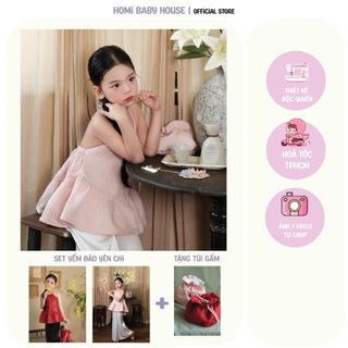 Set yếm đào Tết cho bé gái Homi Baby House