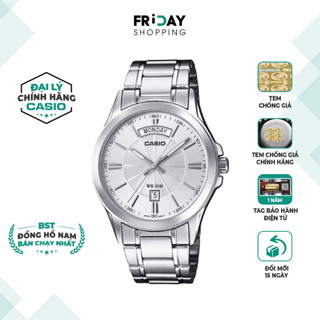 Đồng Hồ Casio Nam MTP-1381D-7AVDF Mặt Tròn Màu Trắng Dây Kim Loại Chính Hãng