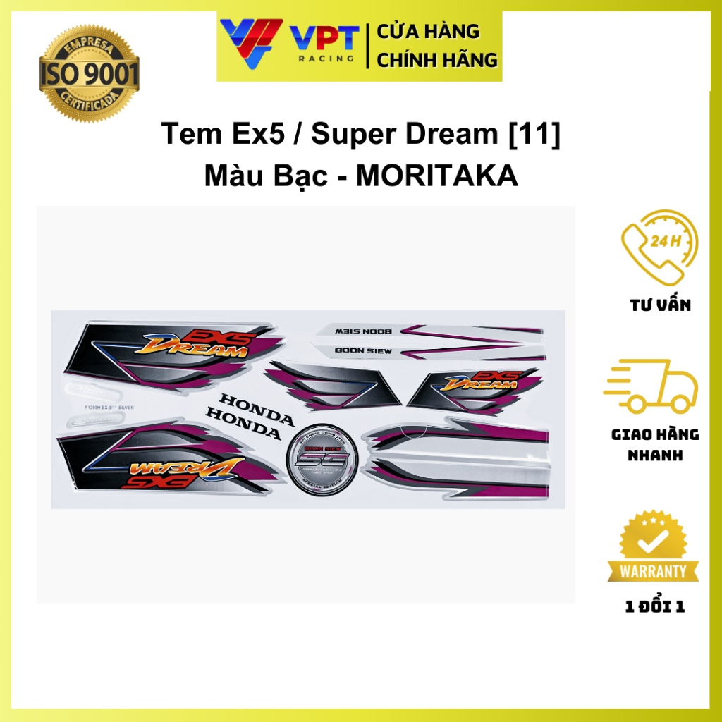 Tem Dream II, Ex5 bạc chính hãng MORITAKA, Malaysia F1395H-EX5