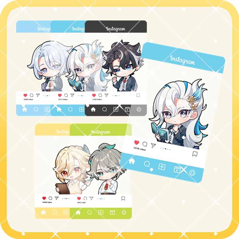 (Hàng artist Việt Nam AENA) Card Bo Góc Instagram Standee Genshin Impact Alhaitham Kaveh Neuvillette