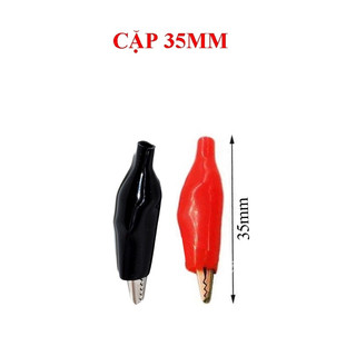 Đầu kẹp cá sấu đen đỏ ( 1 đôi đen đỏ )