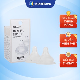 Núm ty bình sữa Moyuum siêu mềm đủ size cho bé (set 2 núm)