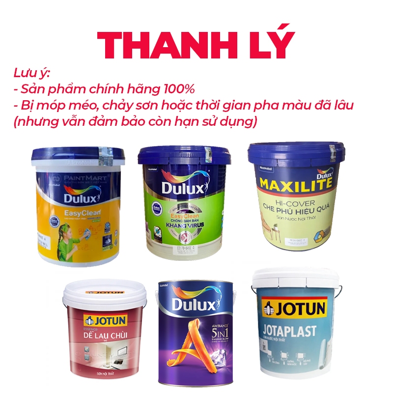 [ THANH LÝ] Sơn nội thất, ngoại thất; sơn dầu DULUX 1 lít