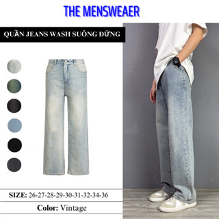Quần Bò Jeans Baggy Nam Cạp Cao Phom Xuông Ống Suông Rộng Lỡ Cao Cấp Màu Retro