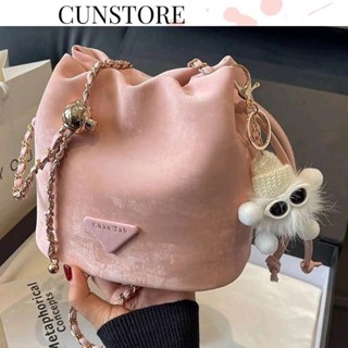 Túi Xách Nữ Dây Rút Đeo Vai Đeo Chéo Dáng Bucket Kèm Móc Gấu Xinh Xắn CUN039