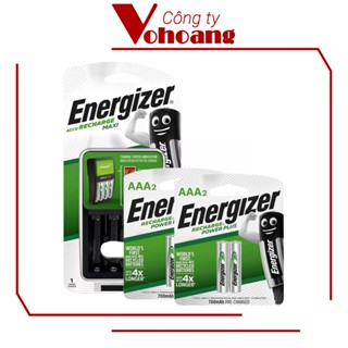 Bộ sạc Energizer Charger kèm 4 pin sạc AAA 700mAh, tự ngắt sạc, pin mới nguyên seal