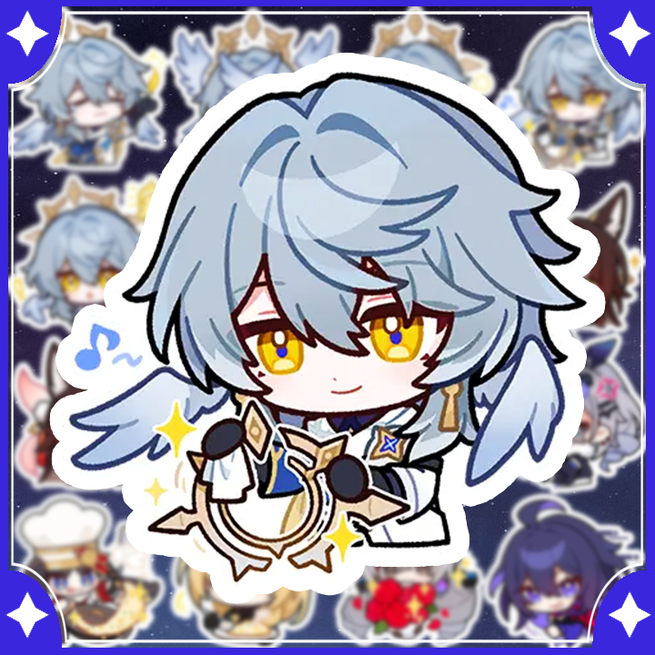 [Honkai Star Rail] Sticker Sunday, Fugue, Seele, Bronya, Silver Wolf, Loucha và Pom-pom (16 hình)