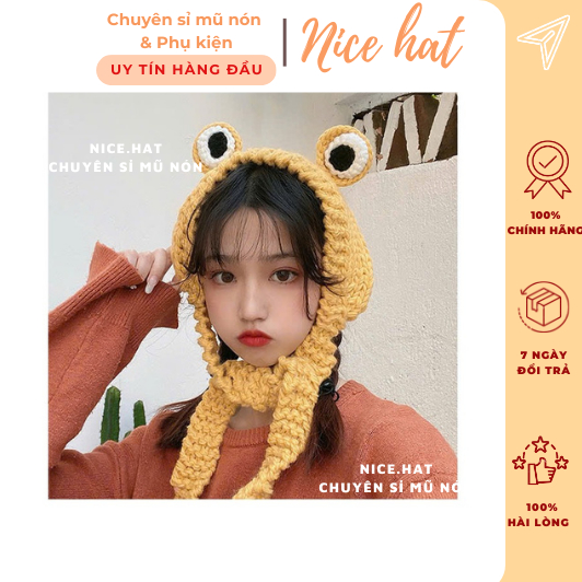 Nón Len Hình Mắt Chú Ếch Đáng Yêu Chụp Ảnh Ảnh Thật L12