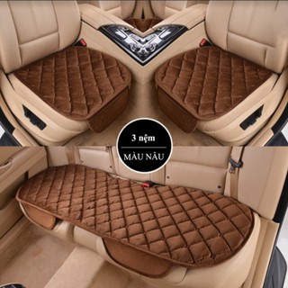  Bộ miếng lót ghế ngồi xe hơi đệm ghế ngồi xe ô tô thoáng khí thiết kế thời trang lông nhung mềm mại chống trượt 