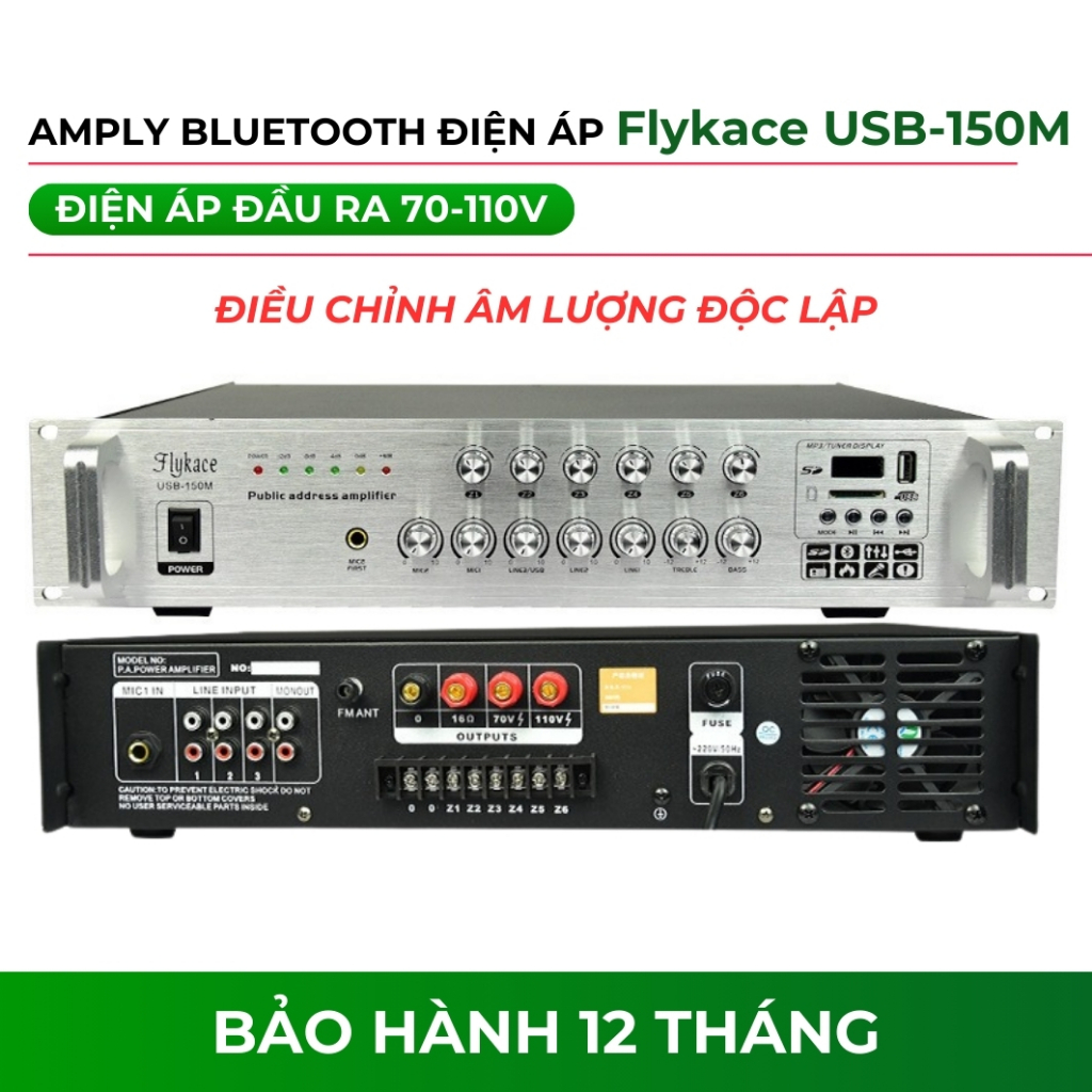 Amply bluetooth điện áp cố định Flykace chuyên dùng cho loa treo tường loa âm trần âm ly công suất lớn 300W 