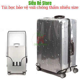 Bọc vali chống trầy Siêu Rẻ Store Bao trùm vali du lịch trong suốt chống thấm nước size 20-28inch