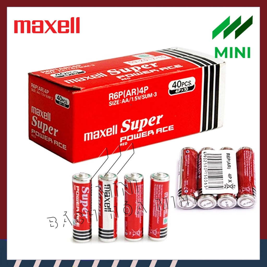 [1 Vĩ / 4 Viên] Pin AA Maxell Super Power ACE Red 1,5V