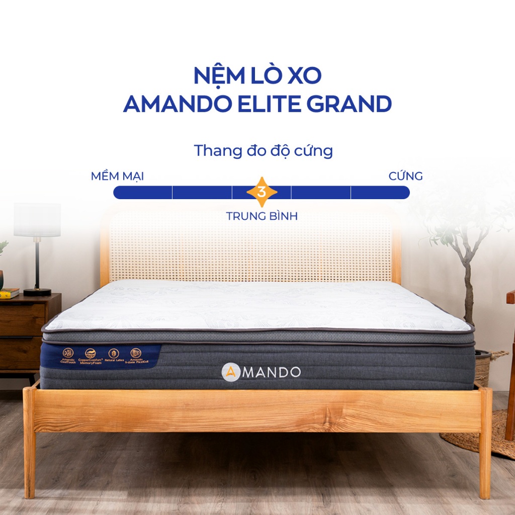 Nệm lò xo điều hòa thân nhiệt Amando Elite Grand A