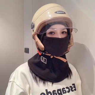  Mũ chùm đầu lông cừu giữ ấm mùa đông,mũ chùm đầu kèm khẩu trang che nắng chống bụi chát vải co giãn 3 chiều 