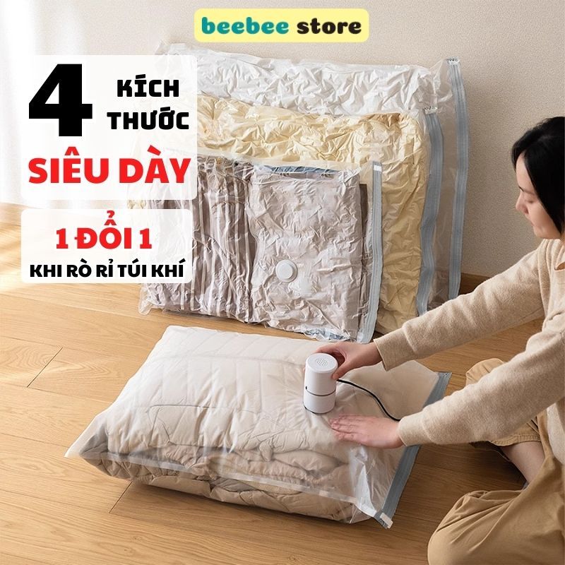 [QUÀ TẶNG 0 ĐỒNG] Túi Hút Chân Không Trong Suốt Đựng Quần Áo, Túi Chân Không Đựng Chăn Mền, Túi Đựng