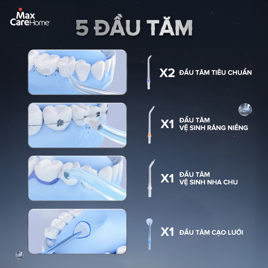 Máy Tăm Nước Cầm Tay Công Nghệ Nhật Bản Maxcare Max468Prime 5 Chế Độ, Thiết Kế Nguyên Khối 300ml | BigBuy360 - bigbuy360.vn