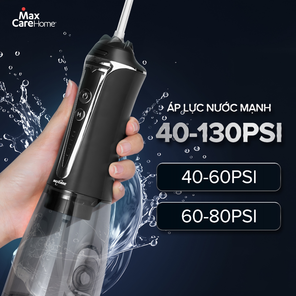 Máy Tăm Nước Cầm Tay Công Nghệ Nhật Bản Maxcare Max468Prime 5 Chế Độ, Thiết Kế Nguyên Khối 300ml | BigBuy360 - bigbuy360.vn