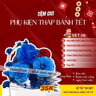 [Tặng keo nến + ngọc trai + bướm] Set Phụ Kiện Trang Trí Tháp Bánh Tết, Tháp Bánh Nước Ngày Tết