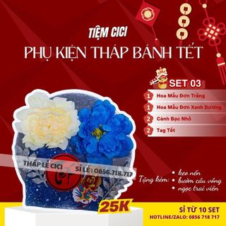 [Tặng keo nến + ngọc trai + bướm] Set Phụ Kiện Trang Trí Tháp Bánh Tết, Tháp Bánh Nước Ngày Tết