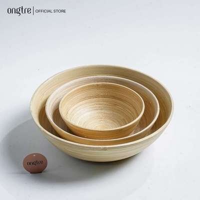 Bát Tre Cuốn ONGTRE - Bát Salad, Tô Tre Đựng Salad, Trái Cây, Đồ Khô, Bát Decor Chụp Ảnh, Bamboo Salad Bowl Cao Cấp