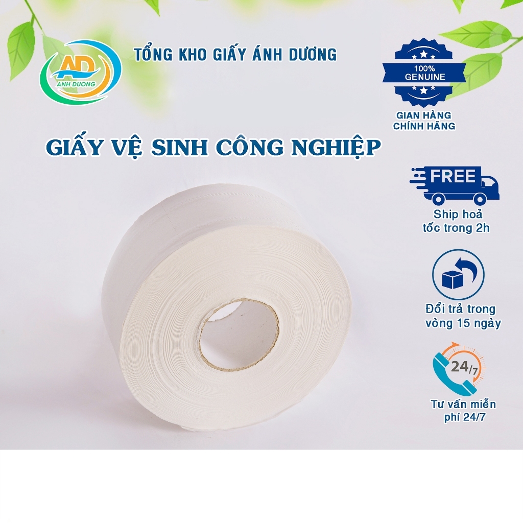 Giấy Cuộn Công Nghiệp 900G L2 , 2 Lớp , Bột Giấy Tự Nhiên Không Tẩy Trắng