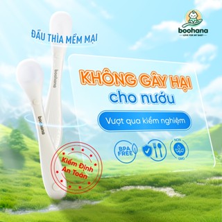 Bộ thìa ăn dặm cho bé, muỗng silicone cao cấp boohana bảo vệ nướu cho trẻ sơ sinh, an toàn và khử trùng nhiệt độ cao
