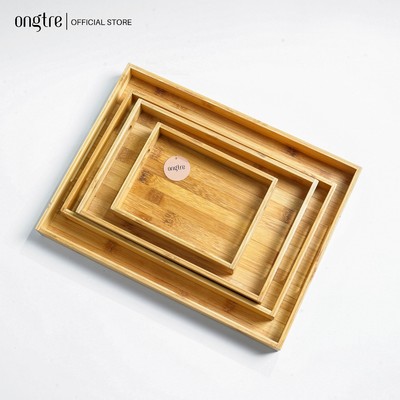 Khay Tre Có Tay Cầm ONGTRE, Khay Trà Chữ Nhật, Khay Phục Vụ, Decor Nhà Cửa, Thành Cao, Tiệm Bánh, Showroom, Khách Sạn