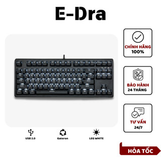 [BẢO HÀNH 24 THÁNG] Bàn phím cơ GAMING E-DRA EK387 GATERON, Layout 80% LED RGB, Keycaps ABS