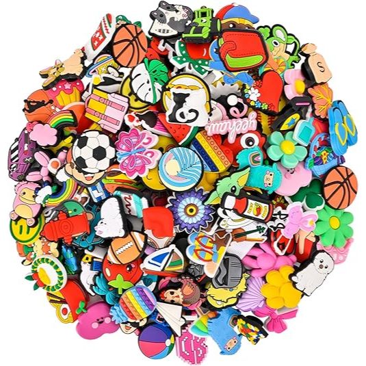  Combo 50 Sticker Trang Trí Dép – Charm Sticker Gắn Dép Ngẫu Nhiên Nhiều Mẫu Cute 