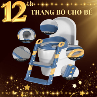  Thang Bô Vệ Sinh Kèm Bệ Lót Thu Nhỏ Bồn Cầu Có Tay Vịn Gấp Gọn An Toàn Cho Bé Yêu 
