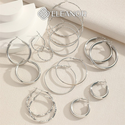 Bông tai nữ chuôi bạc 925 Eleanor Accessories khuyên tròn đa dạng phụ kiện trang sức khuyên tai 8195