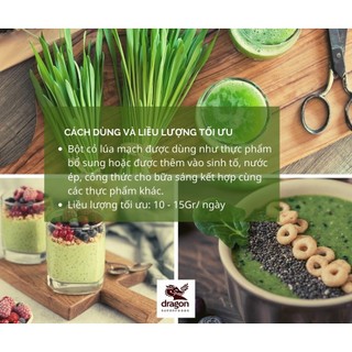 [12.2025] Bột cỏ lúa mì hữu cơ Dragon Superfoods Organic Wheatgrass Powder 150gr