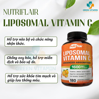 NutriFlair Liposomal Vitamin C 1600mg - Viên Uống Bổ Sung Vitamin C Giúp Tăng Đề Kháng 180 viên