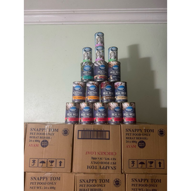 Pate mèo snappy tom 13 vị hộp 400g cho mèo lớn và mèo con