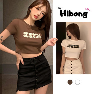 Áo Croptop Tay Ngắn Cổ Tròn COWGIRL Chất Thun Borip BM00_BM296, Áo Thun In Hoạ Tiết Kiểu Sexy Nữ Ôm Body HIBONG