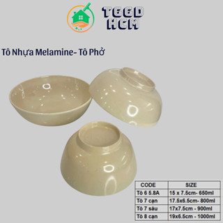 tô nhựa,tô phở, tô hủ tiếu, tô mỳ quảng, tô nhựa melamine, tô nhựa nâu vàng kem