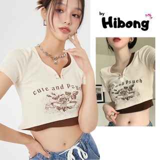 [XẢ HÀNG] Áo Croptop HOA HỒNG ROSE Phối Cổ Xẻ V Móc Gài Chất Gân BM00.1_BM38, Áo Thun Ôm Body HIBONG