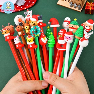  Set 10 Bút gel nước Noel gắn sticker 3D y hình bút giáng sinh mực đen quà tặng Noel đáng yêu Hồ Lô Kids 