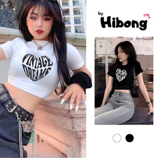 Áo Croptop VINTAGE Tay Ngắn Cổ Tròn Chất Thun Borip Kiểu Sexy Nữ BM06, Áo Thun Ôm Body In Hoạ Tiết Tôn Dáng HIBONG