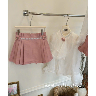 Set áo sơmi cam + short Váy